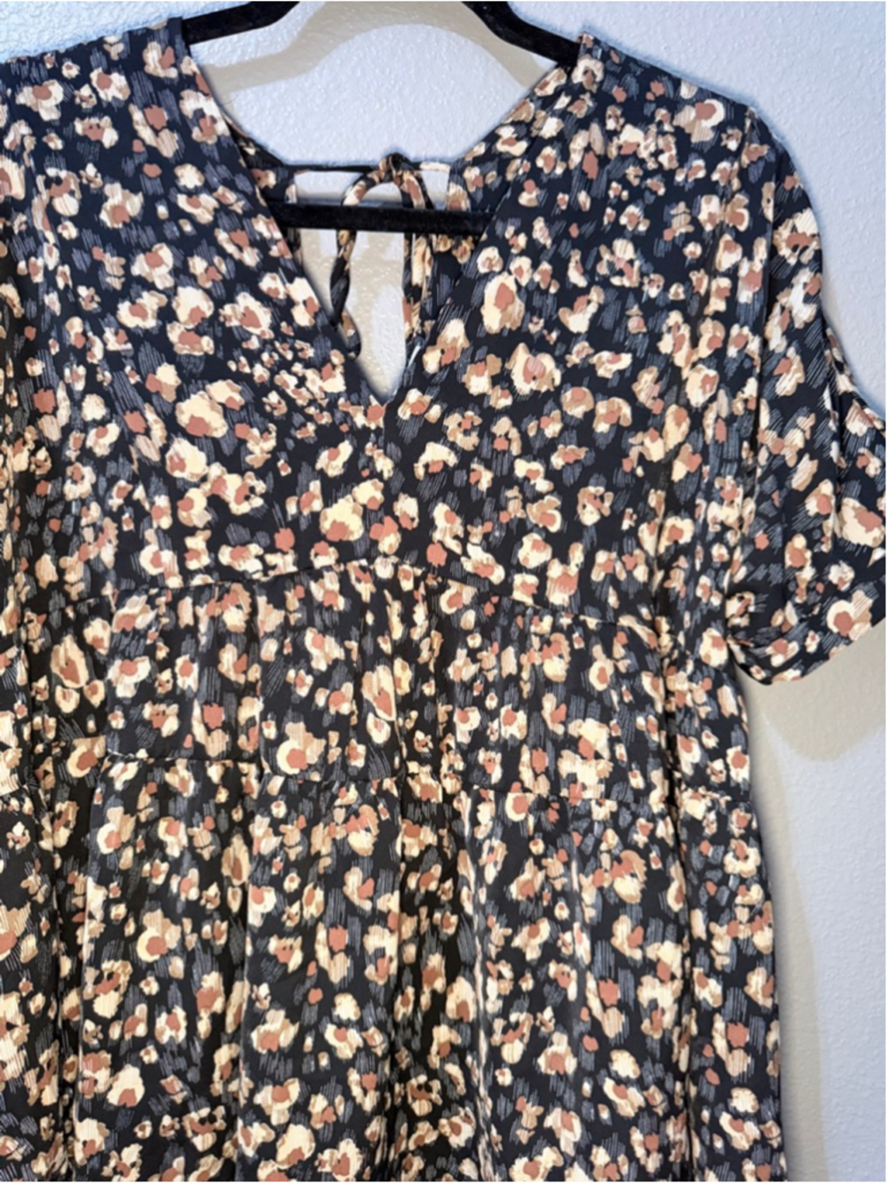 Women's Entro Leopard Print Boho Top M - Picture 6 of 10